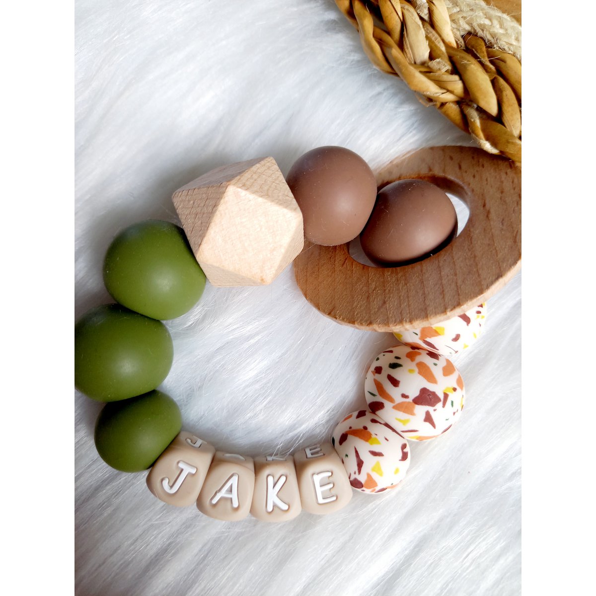 Bijtring met naam Jake