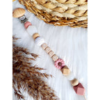 Speenkoord met naam Daisy Powerblush/clear