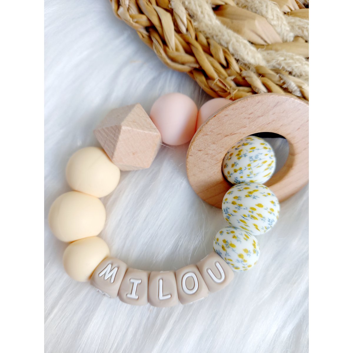 Bijtring met naam Milou