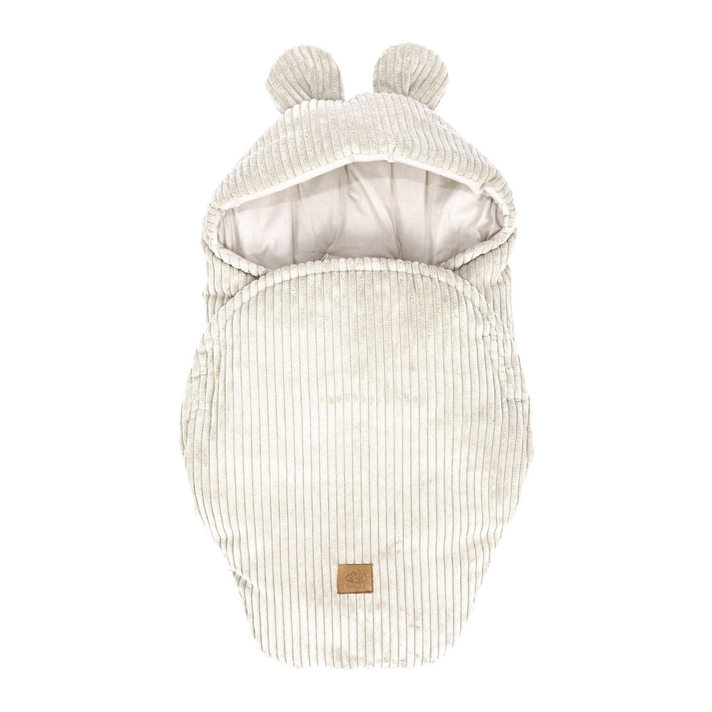 Baby Swaddle with Bear Ears – Ecru