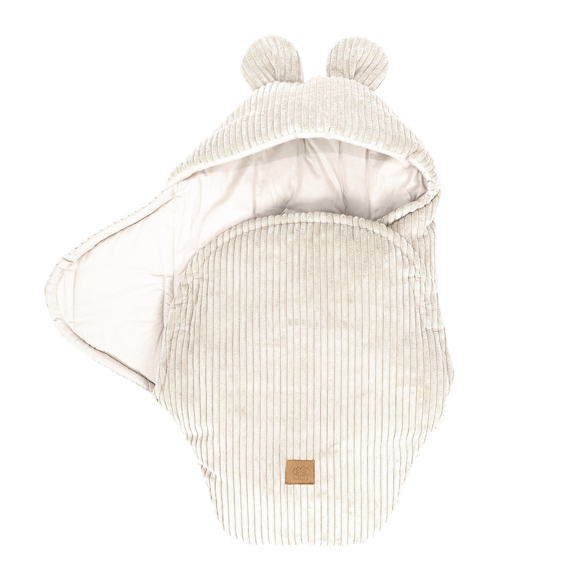 Baby Swaddle with Bear Ears – Ecru