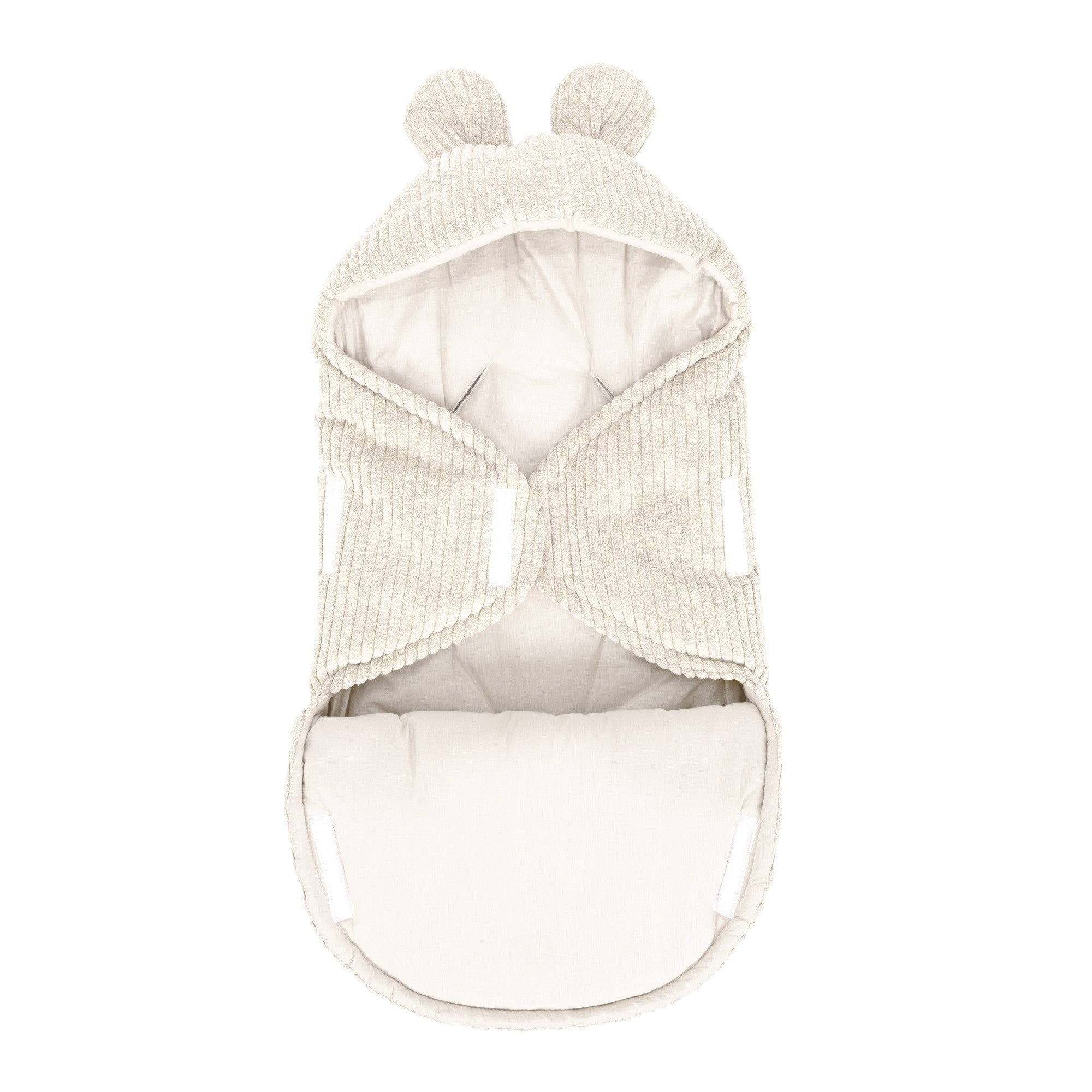 Baby Swaddle with Bear Ears – Ecru