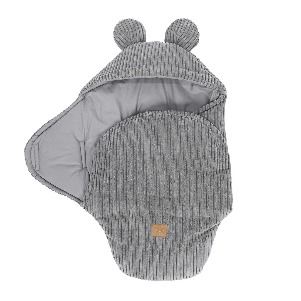 Baby Swaddle with Bear Ears – Grey