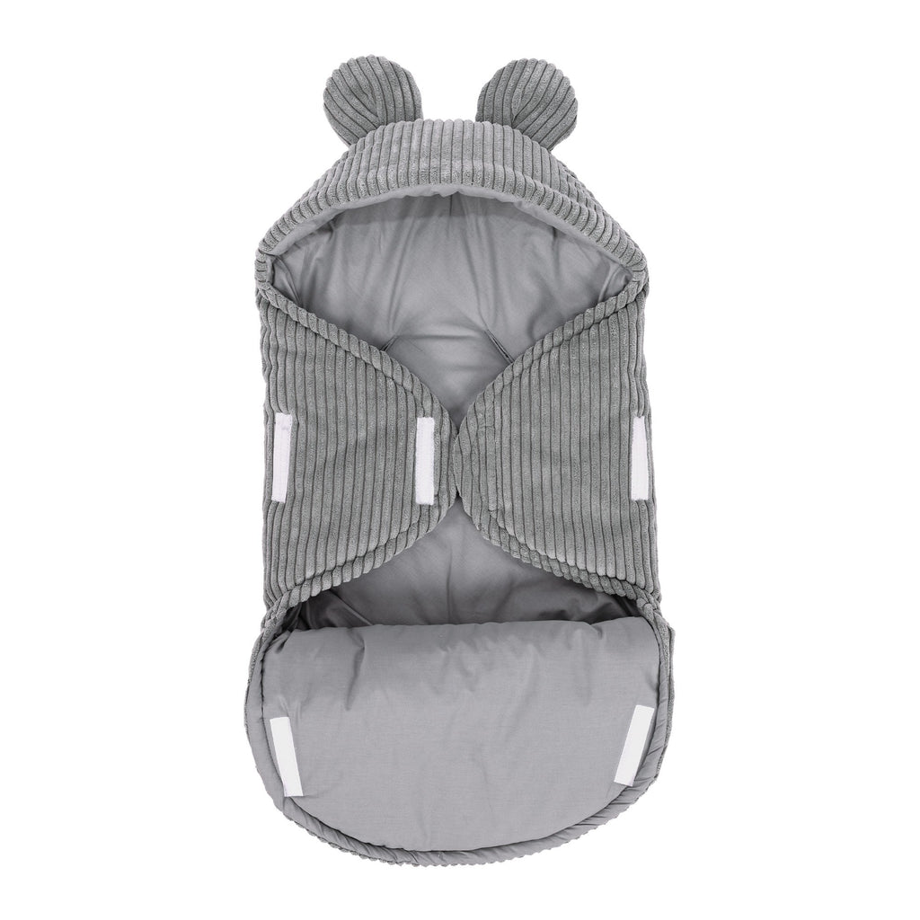 Baby Swaddle with Bear Ears – Grey
