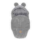 Baby Swaddle with Bear Ears – Grey