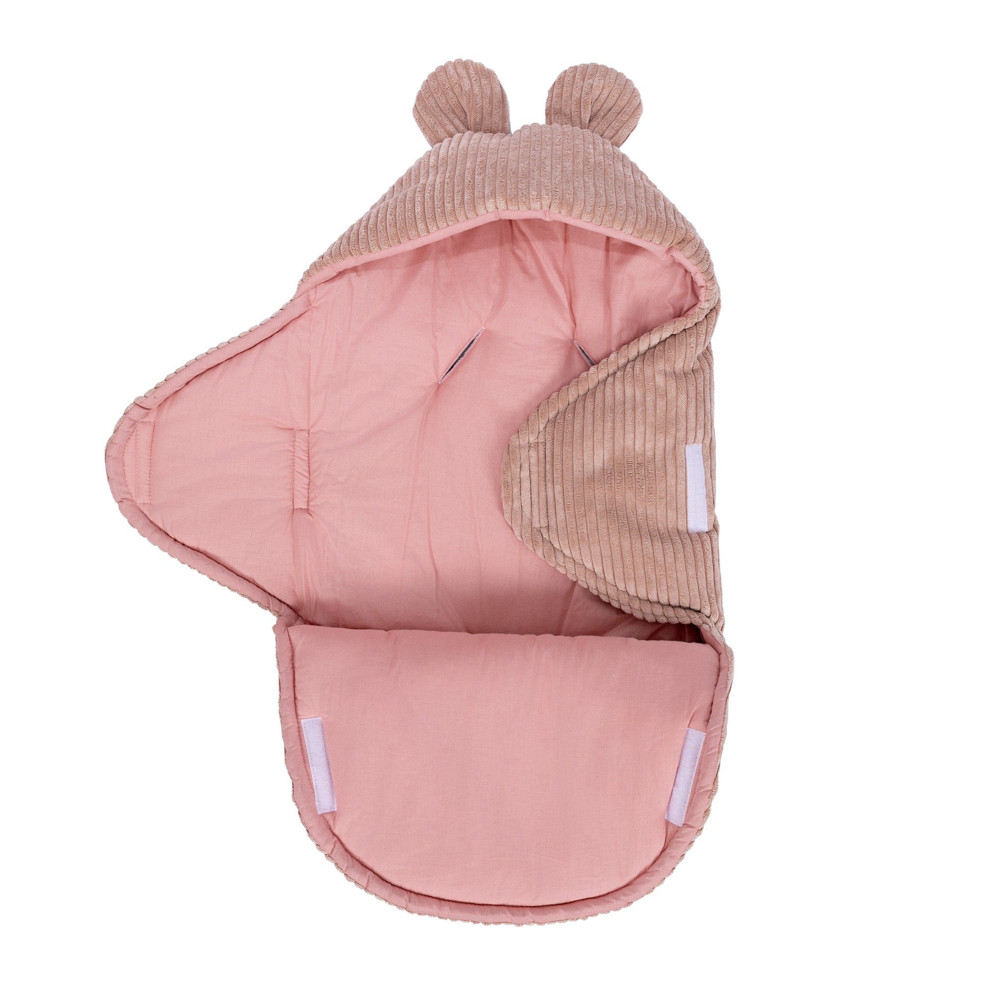 Baby Swaddle with Bear Ears – Powder Pink