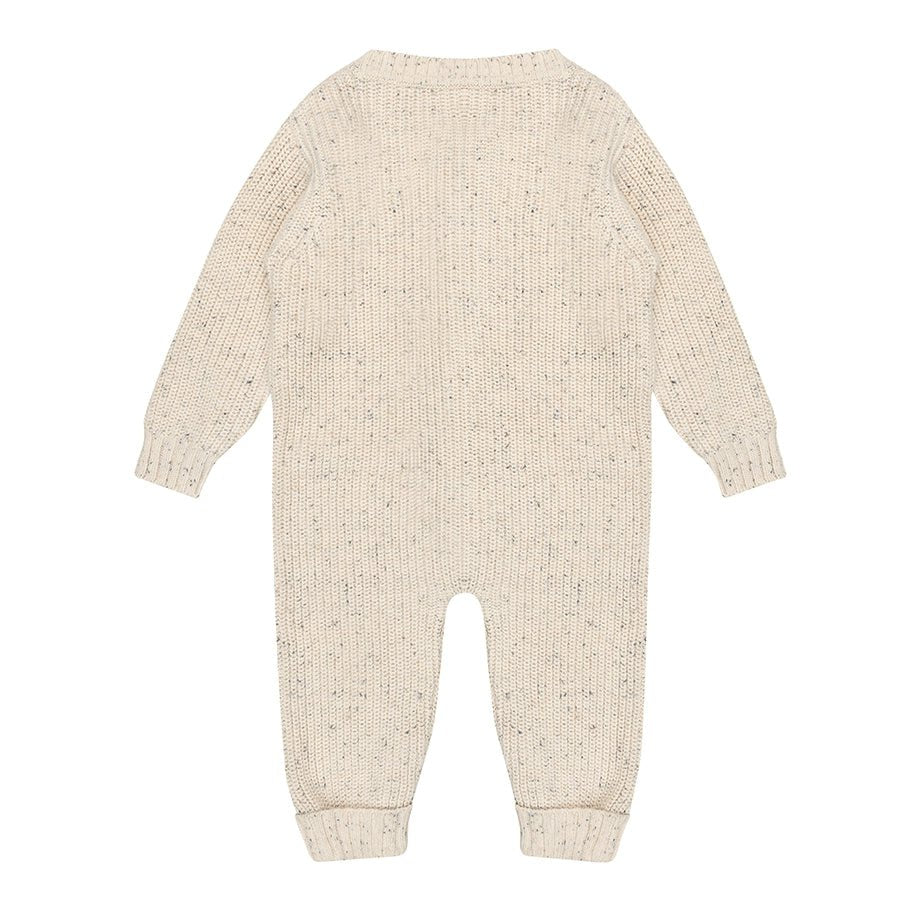 Strooi gebreide onesie | Beige